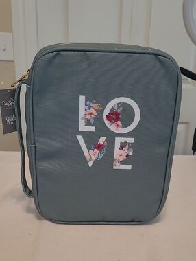 LOVE Floral Print Bible Or Book Cover - Sage Green